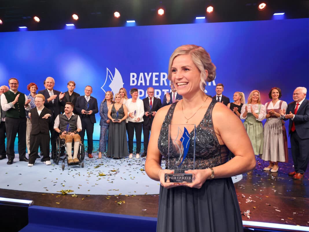 Tina Rupprecht gab auf dem bayerischen Sportpreis ihr Karrieende bekannt. Fotos: A.Beier / S.Widmann