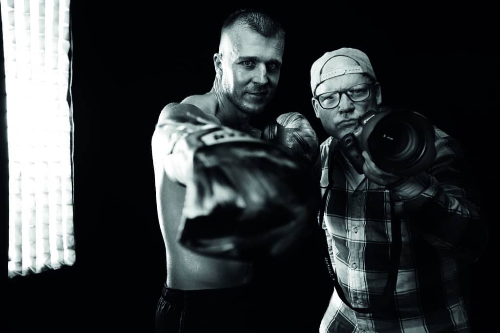 Richard Walch & Boxer Aloem Begik beim Testshooting im Zuge des Canon-Ambassador Programms im Studio München.
