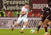 FCA-Neuzugang Yannik Keitel im Interview: „Ich scheue mich vor keinem Duell“ Yannik Keitel im Spiel für den FC Augsburg. Foto: Kolbert-press
