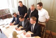 Neue Augsburger Stadtregierung formiert sich – aber zwei Personalien sind noch ungeklärt Von links: Dirk Wurm, Raphael Brandmiller, Florian Freund, Leo Dietz, Volker Ullrich und Hannes Aigner.