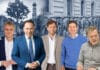 Die gespaltene Fahrradstadt Augsburg: Zwischen Radler-Frust und Parkplatz-Lust Von links: Peter Stöferle (IHK), Volker Ullrich (CSU), Benjamin Adam (SPD), Deniz Anan (Grüne) und Arne Schäffler (ADFC).